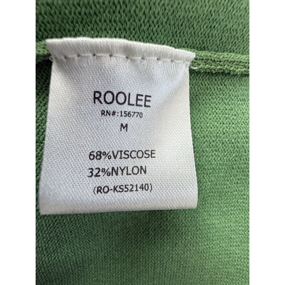 Roolee Womens M Green solid midi Dress butterfly sleeve viscose - Picture 10 of 11
